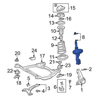 New OEM Rear Right Suspension Strut Fits, 2005-2006 Lexus ES - Part # 4853080238