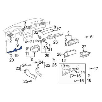 New OEM Instrument Panel Trim Panel Fits, 2002-2003 Lexus ES - Part # 5540606030