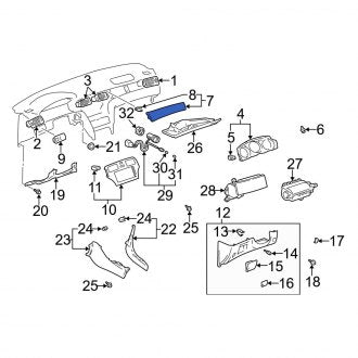 New OEM Instrument Panel Molding Fits, 2002-2004 Lexus ES - Part # 5547233041