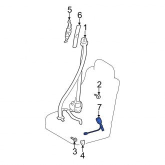 New OEM Front Left Seat Belt Receptacle Fits, 2002-2003 Lexus ES - Part # 7323033300C0