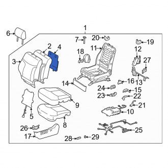 New OEM Front Right Seat Back Panel Fits, 2005-2006 Lexus ES - Part # 7170533410B0