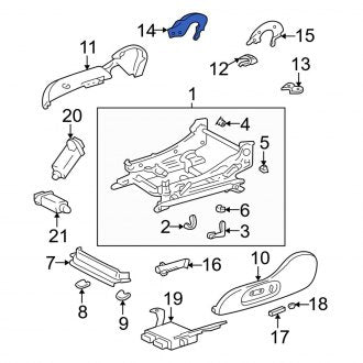 New OEM Right Inner Seat Back Recliner Adjustment Mechanism Cover Fits, 2002-2003 Lexus ES - Part # 7187633040C0