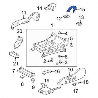 New OEM Left Inner Seat Back Recliner Adjustment Mechanism Cover Fits, 2002-2003 Lexus ES - Part # 7187533030C0