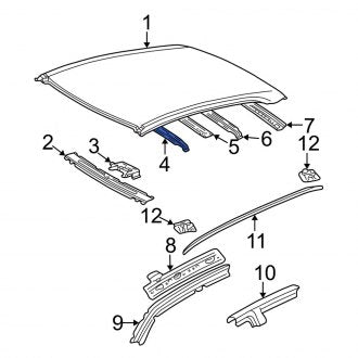 New OEM Roof Panel Reinforcement Fits, 2002-2003 Lexus ES - Part # 6314333070