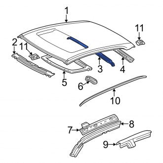 New OEM Roof Panel Reinforcement Fits, 2002-2006 Lexus ES - Part # 6314433100