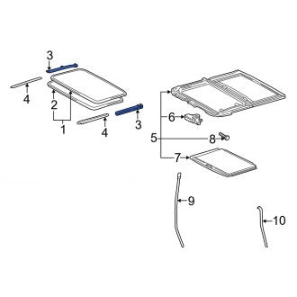 New OEM Right Sunroof Molding Fits, 2002-2006 Lexus ES - Part # 6321733050