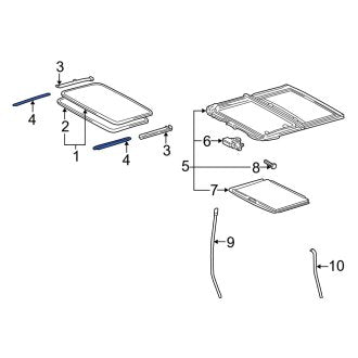 New OEM Left Sunroof Cover Guide Fits, 2002-2006 Lexus ES - Part # 6325633010