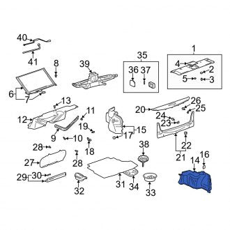 New OEM Rear Right Interior Quarter Panel Trim Panel Fits, 2005-2006 Lexus ES - Part # 6247033140A2