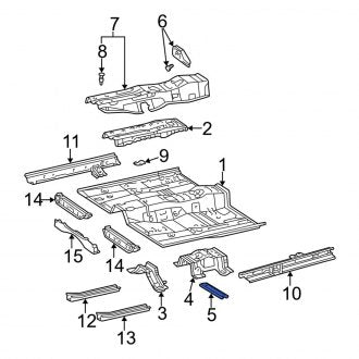 New OEM Floor Pan Reinforcement Brace Fits, 2002-2006 Lexus ES - Part # 5825206020