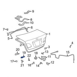 New OEM Rear Deck Lid Release Lever Fits, 2002-2006 Lexus ES - Part # 6929133010