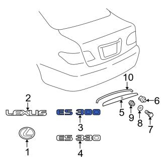 New OEM Rear Deck Lid Emblem Fits, 2002-2003 Lexus ES - Part # 7544233220