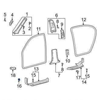 New OEM Genuine Lexus, Liftgate Trim Scuff Plate Clip - Part # 6256733040