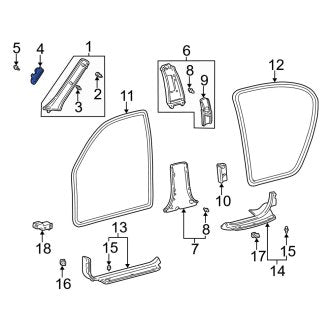 New OEM Right Body A-Pillar Trim Panel Grommet Fits, 2002-2006 Lexus ES - Part # 6222133070