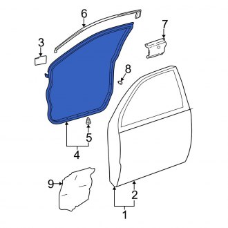 New OEM Front Right Door Seal Fits, 2002-2006 Lexus ES - Part # 6786333010