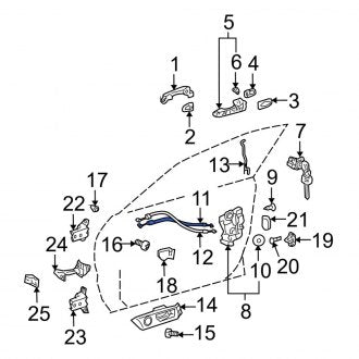 New OEM Front Door Latch Cable Fits, 2002-2006 Lexus ES - Part # 6971033050