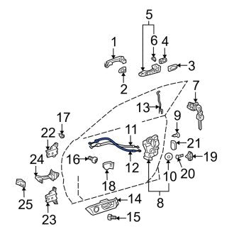 New OEM Front Door Latch Cable Fits, 2002-2006 Lexus ES - Part # 6975033021