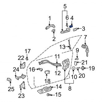 New OEM Front Right Exterior Door Handle Cover Fits, 2002-2006 Lexus ES - Part # 6921733030