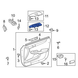 New OEM Front Left Door Switch Trim Panel Fits, 2002-2006 Lexus ES - Part # 7423233230C0