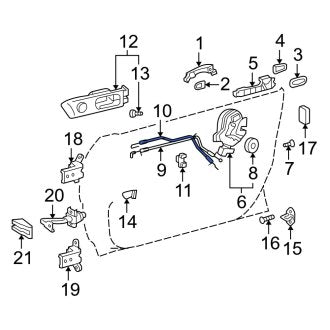 New OEM Rear Door Latch Cable Fits, 2002-2006 Lexus ES - Part # 6977033020