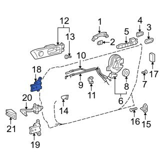 New OEM Rear Left Upper Door Hinge Fits, 2002-2006 Lexus ES - Part # 6876033010