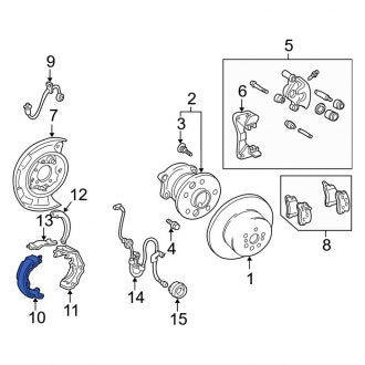 New OEM Rear Parking Brake Shoe Fits, 1997-2012 Lexus ES - Part # 4654020070