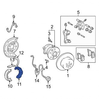 New OEM Rear Right Parking Brake Shoe Fits, 1997-2012 Lexus ES - Part # 4655033020