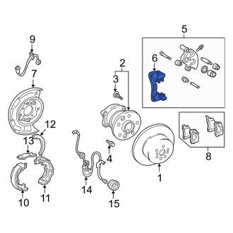 New OEM Rear Disc Brake Caliper Bracket Fits, 2002, 2004-2006 Lexus ES - Part # 4772133150