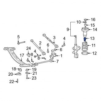 New OEM Front Coil Spring Damper Fits, 2002-2004 Lexus ES - Part # 48331AA010