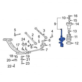 New OEM Rear Left Suspension Strut Fits, 2004 Lexus ES - Part # 4854039475