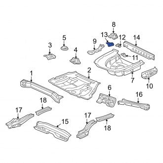 New OEM Rear Floor Pan Bracket Fits, 2002-2006 Lexus ES - Part # 5823441010