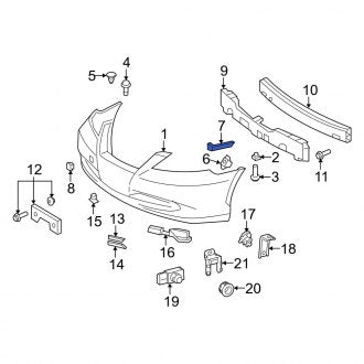 New OEM Front Right Bumper Cover Stay Fits, 2007-2012 Lexus ES - Part # 5214533050