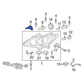 New OEM Front Headlight Bulb Fits, 1997-2004, 2007-2009 Lexus ES - Part # 9098113063