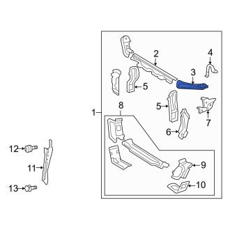 New OEM Right Upper Radiator Support Tie Bar Bracket Fits, 2007-2012 Lexus ES - Part # 5321333040