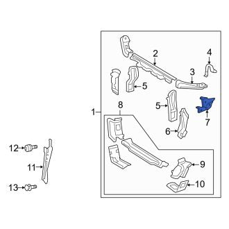 New OEM Front Left Upper Radiator Support Bracket Fits, 2007-2012 Lexus ES - Part # 5214233090