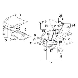 New OEM Front Hood Release Cable Fits, 2007-2012 Lexus ES - Part # 5363033150