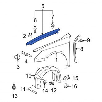 New OEM Right Hood Seal Fits, 2007-2012 Lexus ES - Part # 5380533021