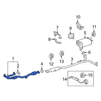 New OEM Rear Catalytic Converter Fits, 2007-2010 Lexus ES - Part # 1741031540