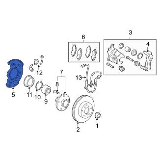 New OEM Front Left Brake Dust Shield Fits, 2007-2012 Lexus ES - Part # 4778206110