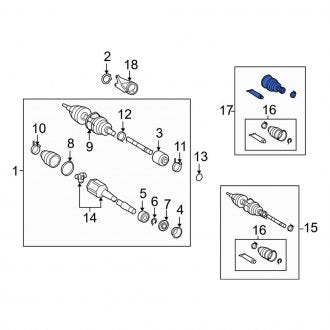 New OEM Front Left Outer CV Joint Boot Kit Fits, 2007-2009 Lexus ES - Part # 044280W030