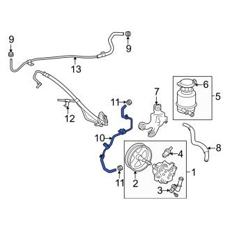 New OEM Front Power Steering Line Fits, 2007-2012 Lexus ES - Part # 4441633211