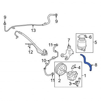 New OEM Power Steering Reservoir Hose Fits, 2007-2008 Lexus ES - Part # 4434833260