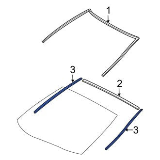 New OEM Front Right Windshield Molding Fits, 2007-2012 Lexus ES - Part # 7553533010