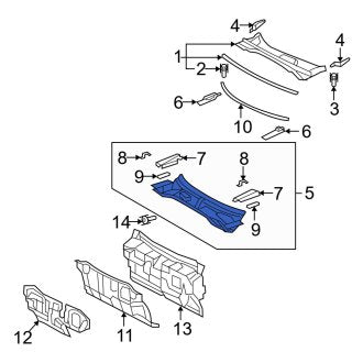 New OEM Front Right Outer Cowl Panel Fits, 2007-2012 Lexus ES - Part # 5571333040