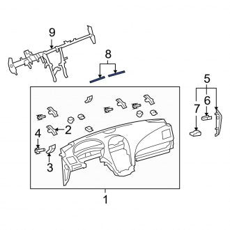 New OEM Right Dashboard Air Vent Trim Fits, 2007-2012 Lexus ES - Part # 5598133120C0