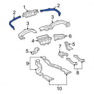 New OEM Left Instrument Panel Air Duct Fits, 2007-2012 Lexus ES - Part # 5886233050