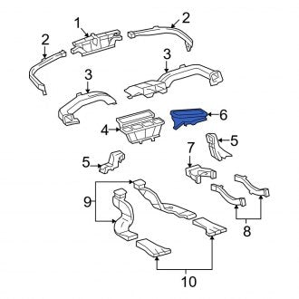 New OEM Left Inner HVAC Duct Adapter Fits, 2007-2012 Lexus ES - Part # 8720133340