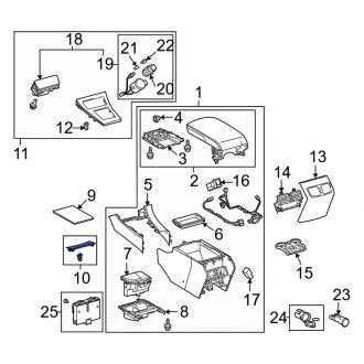 New OEM Console Trim Panel Fits, 2010-2012 Lexus ES - Part # 5897233080