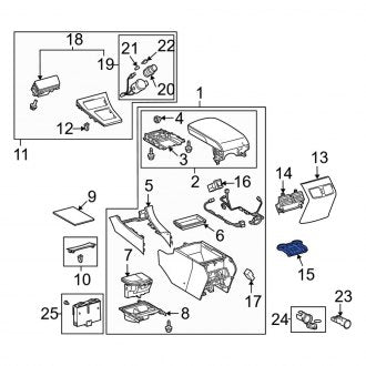 New OEM Console Bracket Fits, 2007-2012 Lexus ES - Part # 5899633060