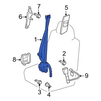 New OEM Rear Left Outer Seat Belt Lap and Shoulder Belt Fits, 2010-2012 Lexus ES - Part # 7337033151C0