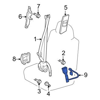 New OEM Rear Seat Belt Receptacle Fits, 2010-2012 Lexus ES - Part # 7348033150C1